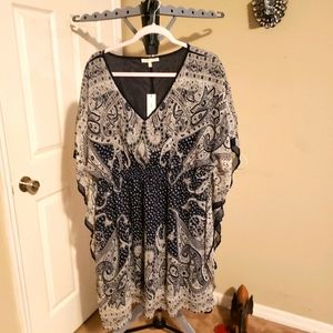 Sheer pasley print dress with lining